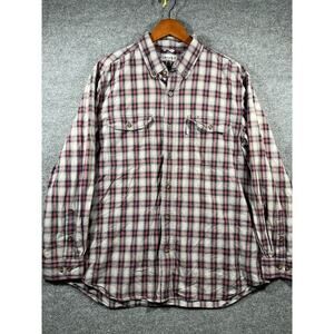 Carhartt Button Down Shirt Men's XL Red/Black Plaid Long Sleeve Western Workwear